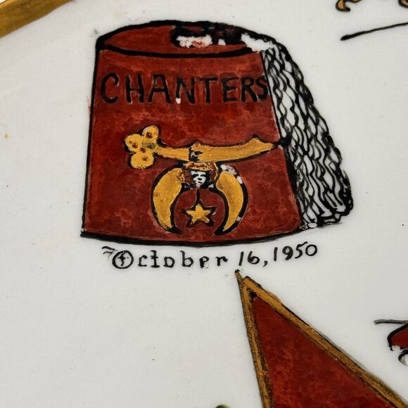 Sanders Mfg Co. "Order of the Eastern Star" plate, vintage bone china 13 inches - Picture 2 of 12